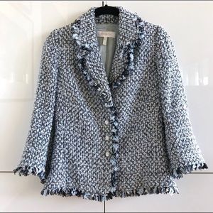 ESCADA Designer 4-Button Blue Tweed Blazer✨